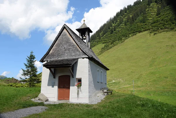 Kapell Kyrka Faschina Faschinajoch Pass Pass Bregenzerwald Bregenzerwaldgebirge Vorarlberg Austrien — Stockfoto