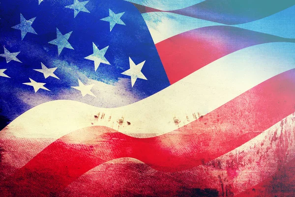 Amerikai Egyesült Államok Zászló Tűzijátékkal Július — Stock Fotó