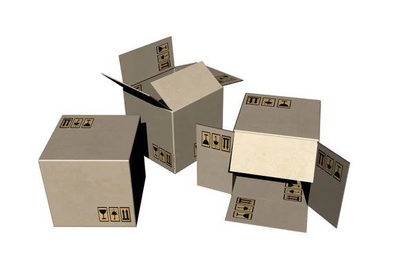 Cartones Envío Caja Embalaje — Foto de Stock