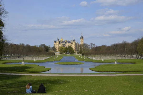 Schwerin Schlossgarten Residenzschloss — Fotografia de Stock