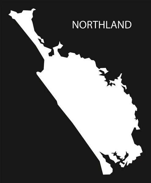 Иллюстрация Силуэта Чёрными Перевернутыми Силуэтами Северной Зеландии — стоковое фото