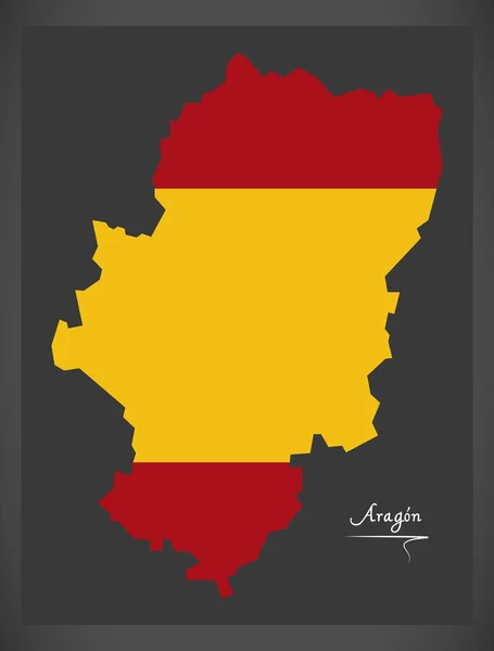 スペイン国旗イラストのアラゴンマップ — ストック写真