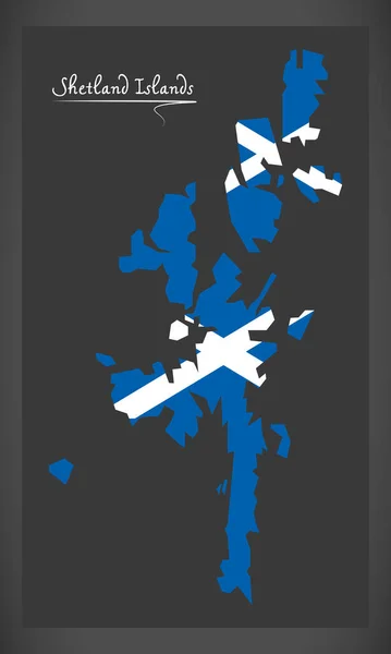 Mapa Las Islas Shetland Con Ilustración Bandera Nacional Escocesa —  Fotos de Stock