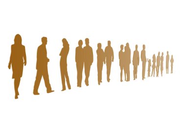 group of sedentary people freed clipart