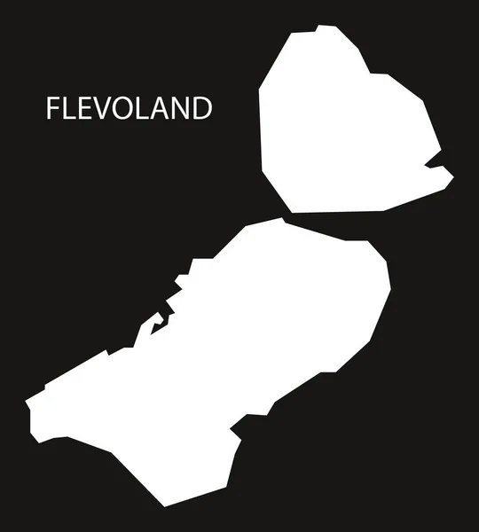 Flevoland Países Bajos Mapa Negro Silueta Invertida Ilustración — Foto de Stock