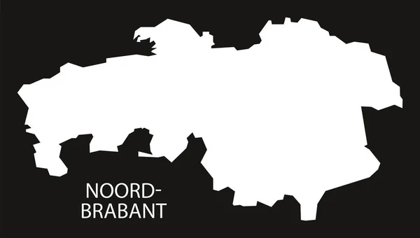 Noord Brabant Holanda Mapa Preto Silhueta Invertida Ilustração — Fotografia de Stock