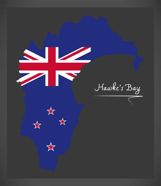 Carte Nouvelle Zélande Avec Illustration Drapeau National — Photo