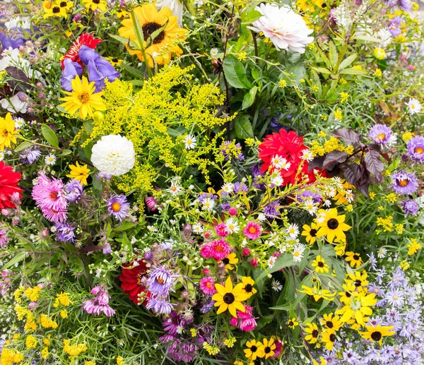 Verschillende Bloemen Verzameld Een Groot Arrangement — Stockfoto