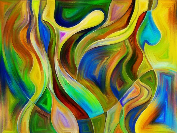 Fluid Abstract Forms Executed Vivid Paint Art Style Reminiscent Watercolor — Stock Photo, Image