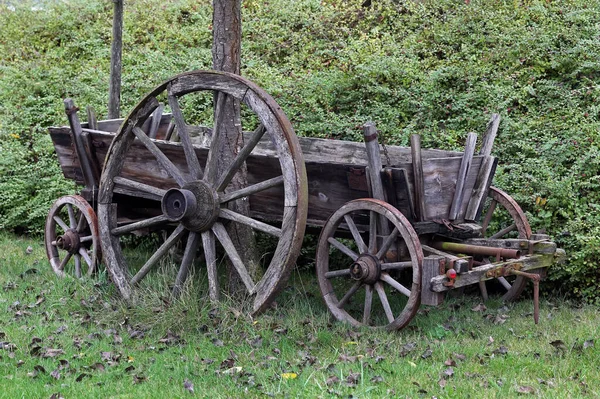 Dřevěný Vozík Kolečko — Stock fotografie