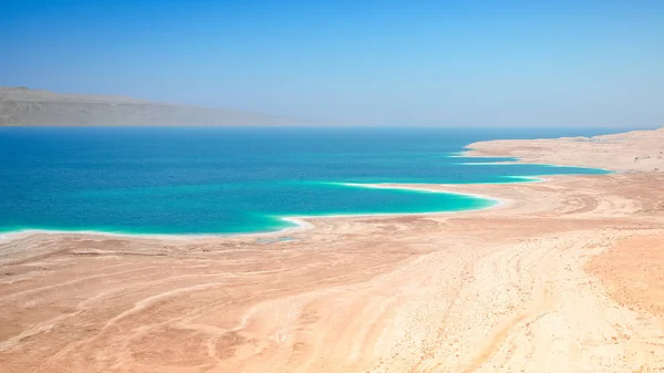 Dode Zee Zout Meer Oppervlakte Kusten Stranden Zijn 430 Meter — Stockfoto