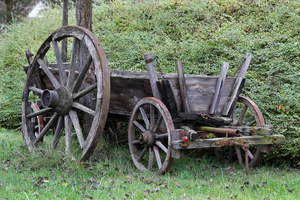 Wooden Cart Cartwheel — Stock Photo, Image
