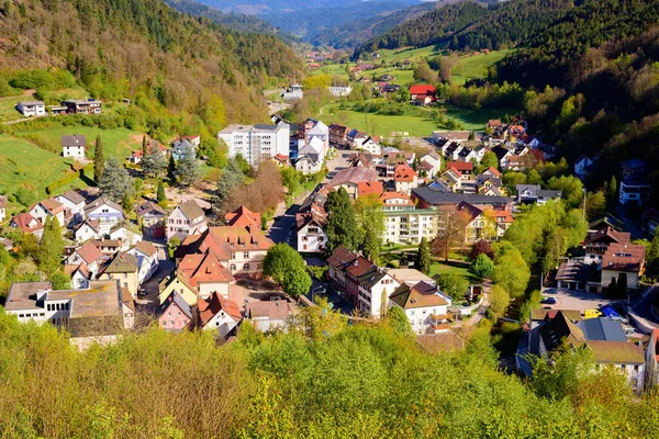 Vue Schlossberg Hornberg Dans Gutachtal Dans Forêt Noire — Photo