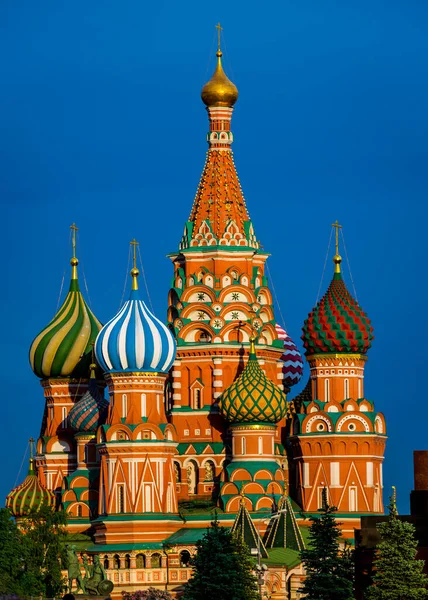 Basilova Katedrála Rudém Náměstí Moskvě Rusko Během Časného Západu Slunce — Stock fotografie