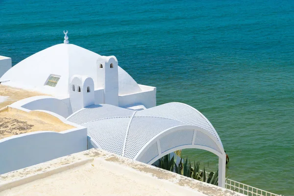 Vista Sobre Telhados Medina Hammamet Mar Mediterranean — Fotografia de Stock