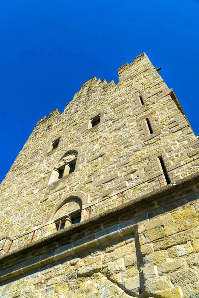 Detailansicht Eines Turms Innerhalb Der Historischen Burganlage Carcassonne — Stockfoto
