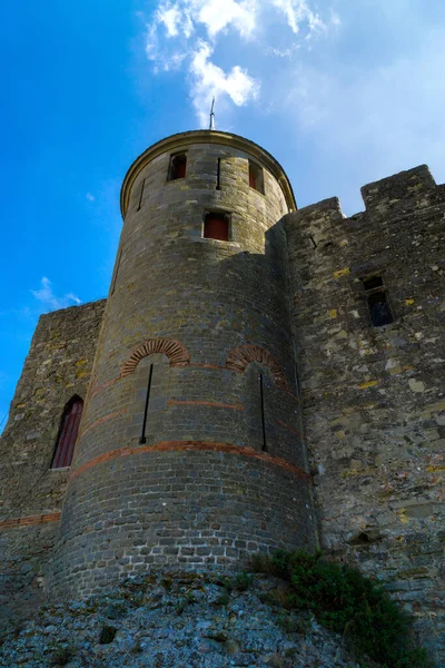 Torre Fortificada Muralha Fortaleza Histórica Fortificação Carcassonne França — Fotografia de Stock
