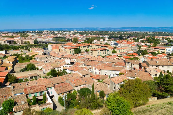 Pohled Střechy Města Carcassonne Historické Pevnosti — Stock fotografie