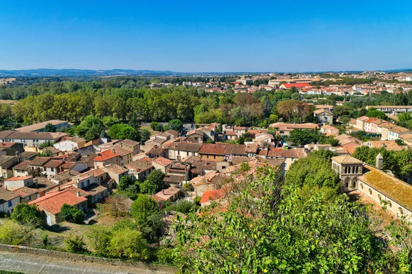 Pohled Město Carcassonne Regionu Languedoc Roussilon Jižní Francii — Stock fotografie