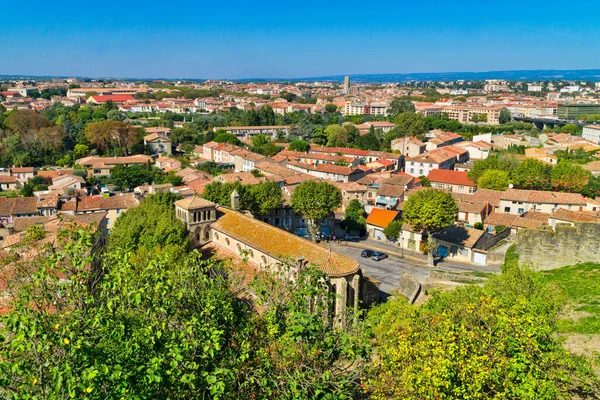 Pohled Město Carcassonne Regionu Languedoc Roussilon Jižní Francii — Stock fotografie