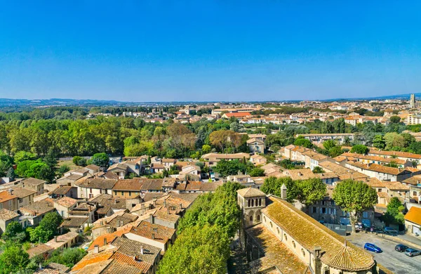 Pohled Střechy Města Carcassonne Historické Pevnosti — Stock fotografie