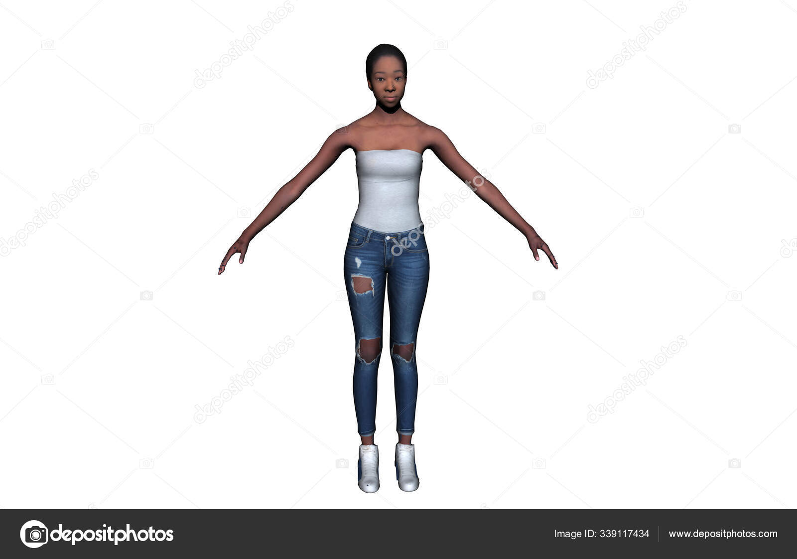 Black Woman Cerisky Jeans Freed — Stock Photo © PantherMediaSeller ...