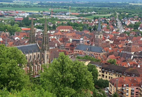 Över Obernai Alsace — Stockfoto