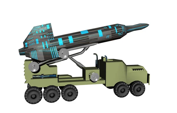 Raketvoertuig Met Bevrijde Intercontinentale Ballistische Raket — Stockfoto