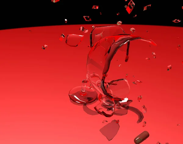 Pezsgő Üveg Megsemmisült Pisztoly Labda — Stock Fotó
