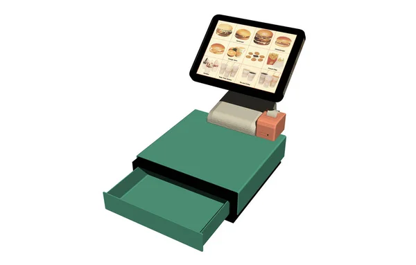 Коробка Офіс Екраном Меню Вільний Ресторані Швидкого Харчування — стокове фото
