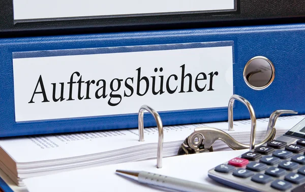 Ordner Mit Bestellbüchern Büro — Stockfoto