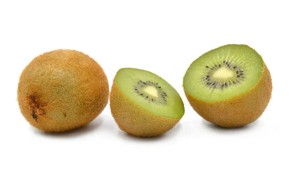 Kiwi Auf Weißem Hintergrund Großaufnahme — Stockfoto