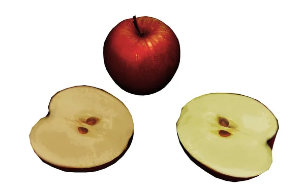 Нарізані Нарізані Нарізані Нарізані Нарізані Нарізані Нарізані Яблука — стокове фото