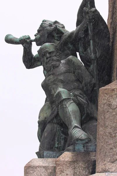 Monumento Batalha Grunwald Cracóvia Praça Matejko Polônia — Fotografia de Stock