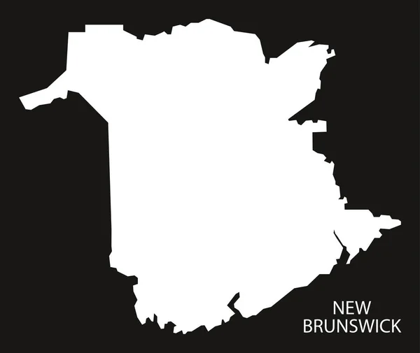 New Brunswick Kanada Karte Schwarz Umgekehrte Silhouette Illustration Form — Stockfoto