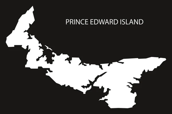 Карта Канады Острова Принца Эдуарда Чёрной Инвертированной Фигурой Силуэта — стоковое фото
