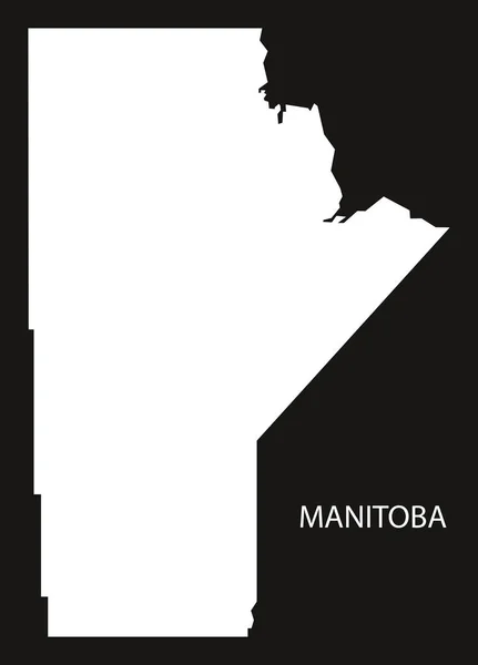 マニトバカナダ地図黒反転シルエットイラスト形状 — ストック写真