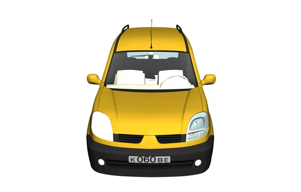 Жовтий Автомобіль Ізольований Білому Тлі — стокове фото