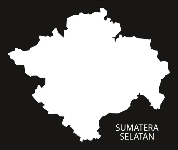 Sumatera Selatan Indonésia Mapa Preto Silhueta Invertida Ilustração Forma — Fotografia de Stock