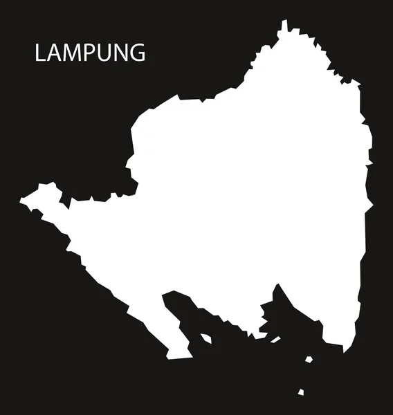 Lampung Indonezja Mapa Czarny Odwrócony Sylwetka Ilustracja Kształt — Zdjęcie stockowe