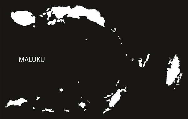 Maluku Indonesia Mapa Negro Silueta Invertida Forma Ilustración — Foto de Stock