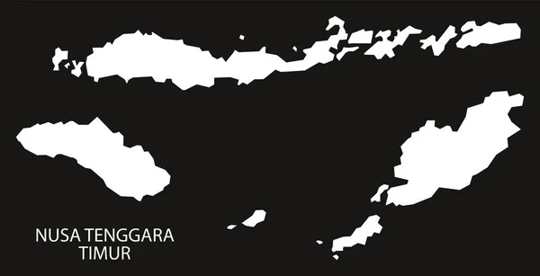 Nusa Tenggara Timur Indonesia Map Black Inverted Silhouette Illustration Form — стокове фото