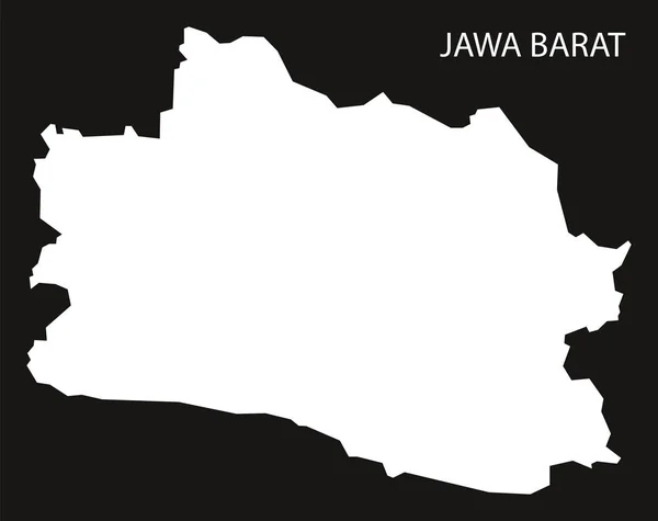 Jawa Barat Indonesien Karta Svart Inverterad Siluett Illustration Form — Stockfoto