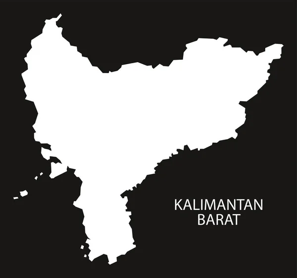 Kalimantan Indonezja Mapa Czarny Odwrócony Sylwetka Ilustracja Kształt — Zdjęcie stockowe