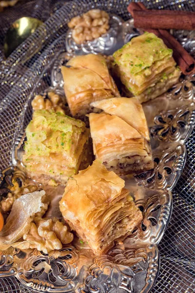 Une Vraie Baklava Turkish Fraîche Savoureuse — Photo