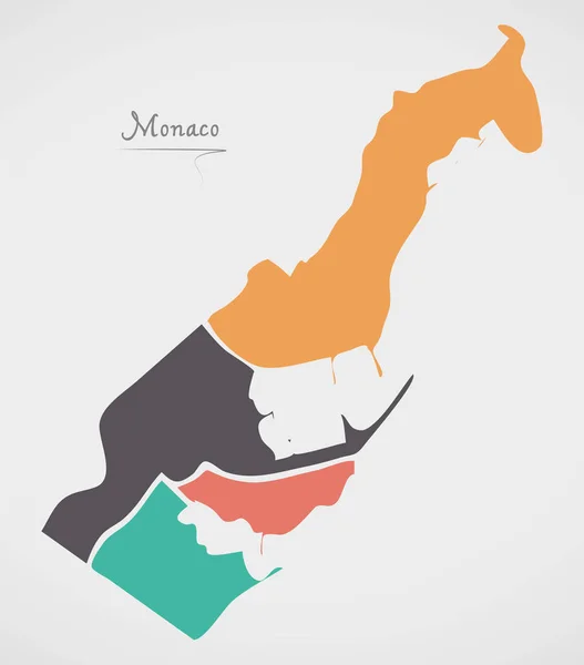 Mappa Monaco Con Stati Forme Rotonde Moderne — Foto Stock