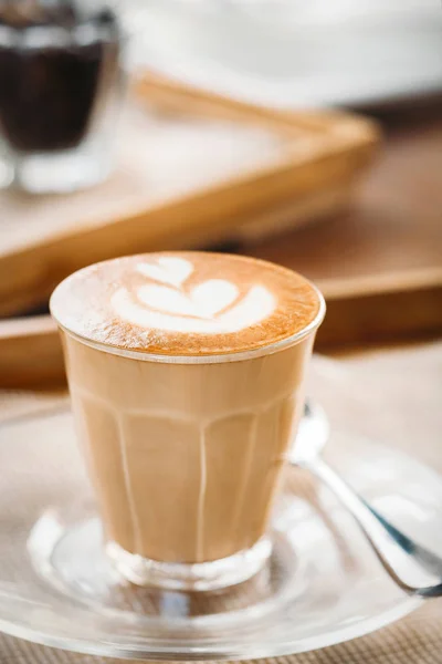 Uma Xícara Café Latte — Fotografia de Stock