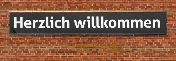 Banner Mit Der Aufschrift Willkommen — Stockfoto