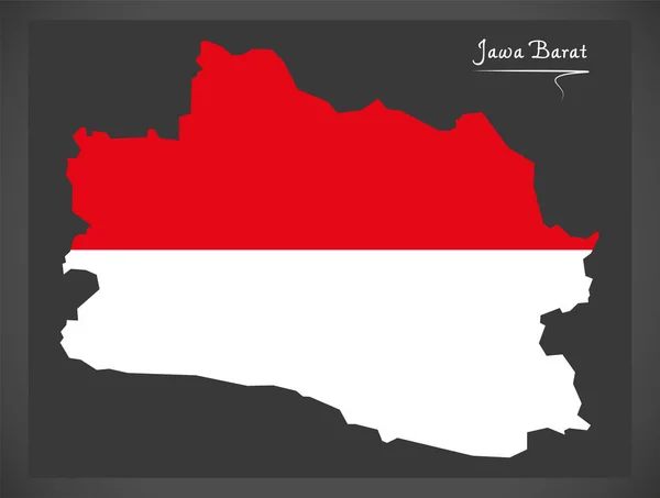 Jawa Barat Indonezja Mapa Indonezyjska Flaga Narodowa Ilustracja — Zdjęcie stockowe