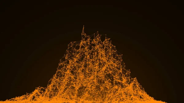 와이어 프레임 산입니다 추상배경 디지털 렌더링 — 스톡 사진